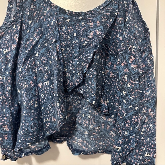 Abercrombie & Fitch Blue Purple Paisley Crop Top Size Large Women’s - Picture 7 of 10